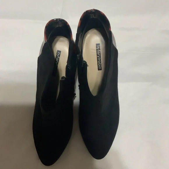 Farylrobin Black Ankle Boots with Tortoiseshell Block Heels - Picture 3 of 9